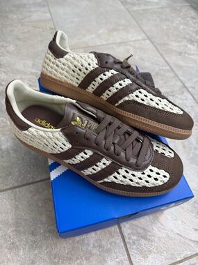 adidas Samba OG Basketweave Crochet Cream White Earth Strata Sneakers